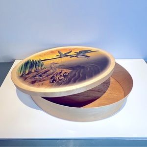 Wood Box Ducks and Babies Hand Made Quebec